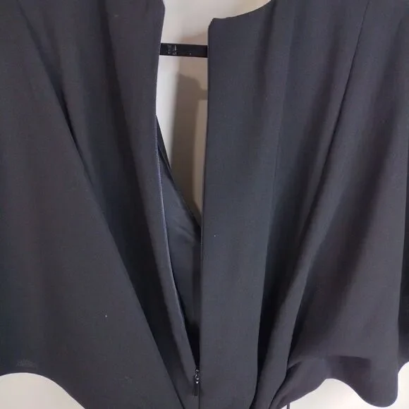 MNG V Neck Wide Leg Short Sleeve Jumpsuit Plus Size 3x Black Minimalist Belt - Picture 6 of 11